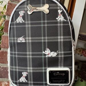 Disney Black Plaid 101 Dalmatians Crossbody Bag with Bone Accent